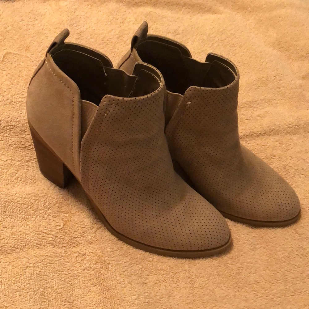 Tan booties. Worn once.